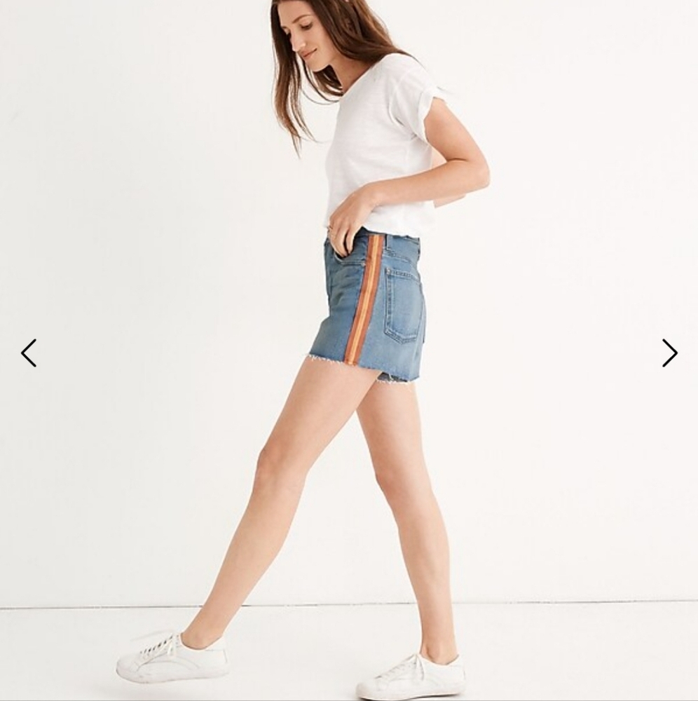 Madewell The Perfect Vintage Short in Bowman Wash: Tuxedo Stripe Edition sz 28